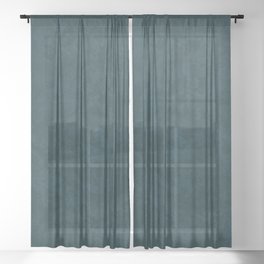 Marble Granite - Deep Teal Turquoise Ocean - Accent Color Decor - Lowest Price On Site Sheer Curtain