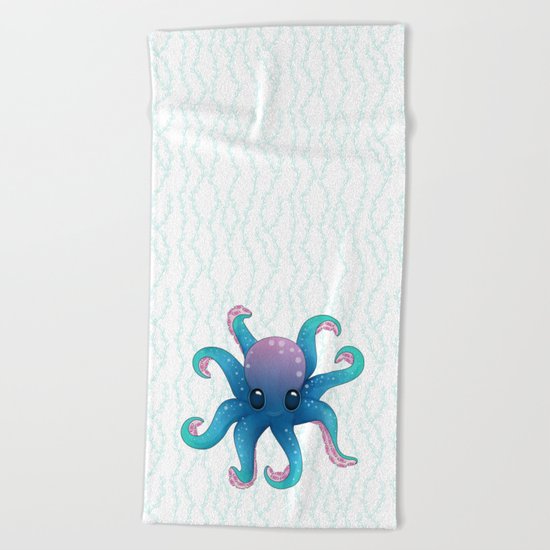 Octopus friend Beach Towel