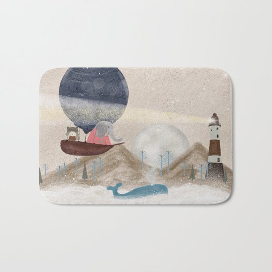 lucy and the elephant Bath Mat