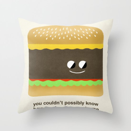 Cheesy Burger Throw Pillow