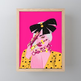 The girl and her nails Framed Mini Art Print