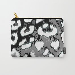 Black Grey Gray & White Leopard Print Carry-All Pouch