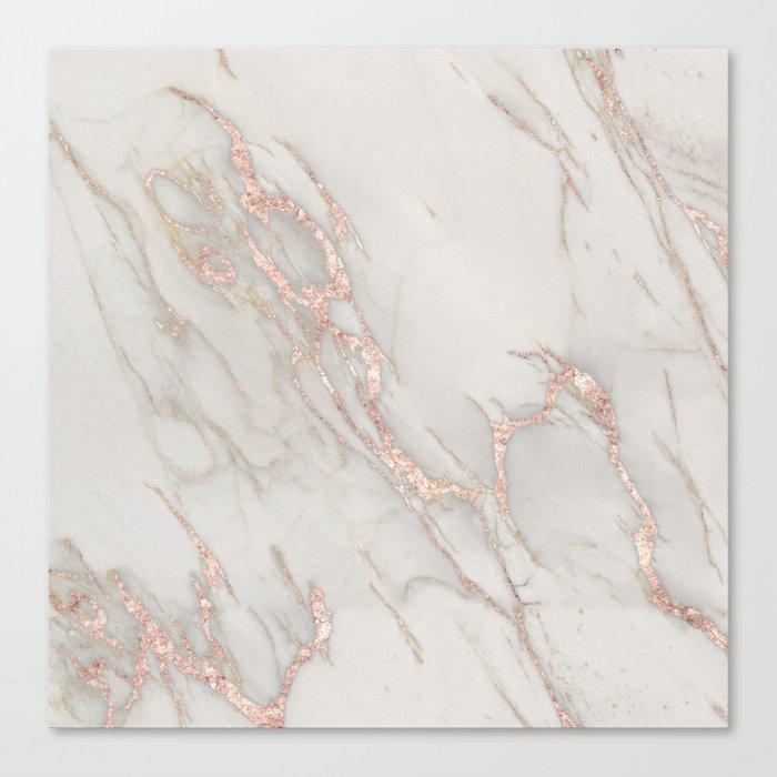Marble Rose Gold Blush Pink Metallic by Nature Magick Canvas Print by