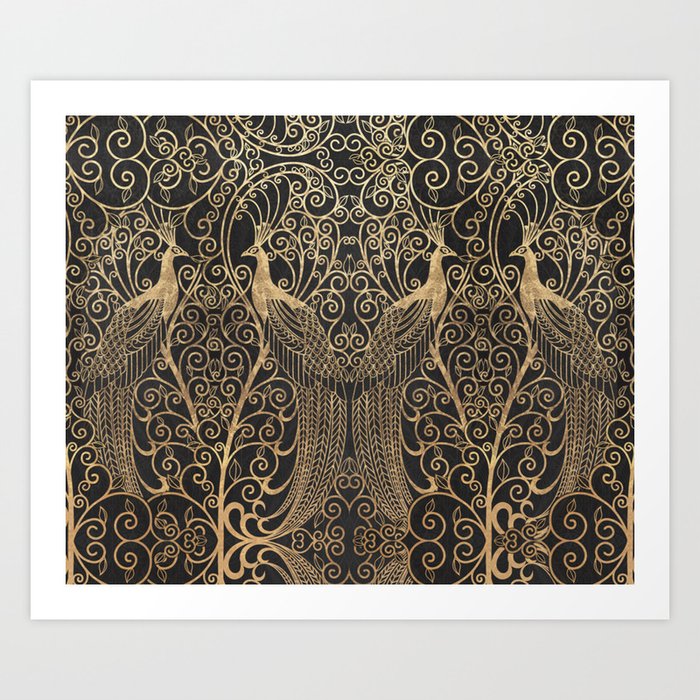 ART DECO PEACOCKS Art Print by urbaunchris Society6