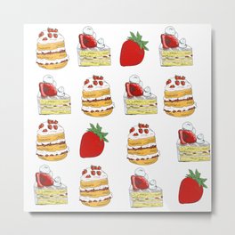 Strawberry cake Metal Print