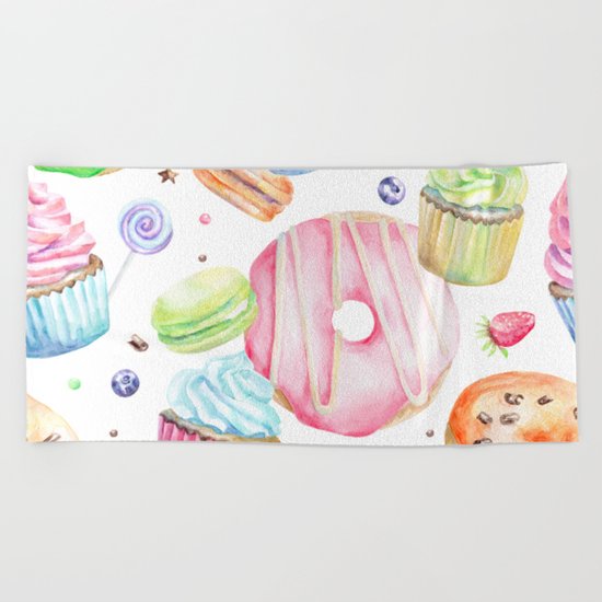 Sweets Pattern Beach Towel