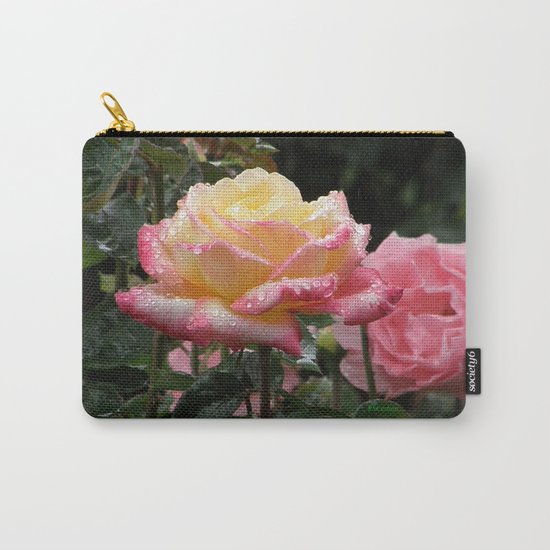 Rose in the Rain Carry-All Pouch