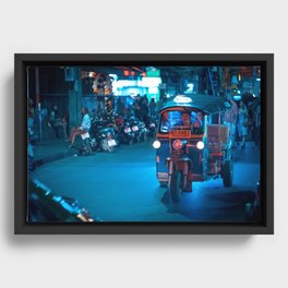 Bangkok Thailand Neon Tuk Tuk 2 Framed Canvas