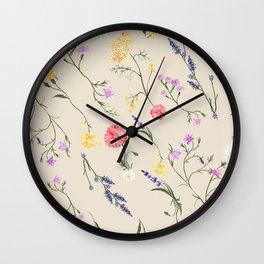 Wildflower and Lavender Wall Clock