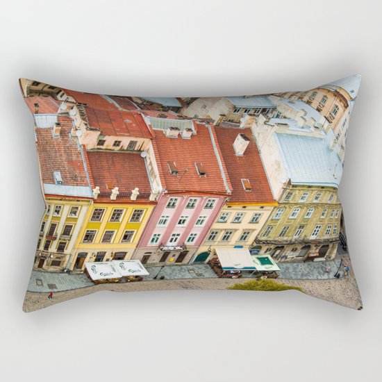 the rooftops of the city Rectangular Pillow