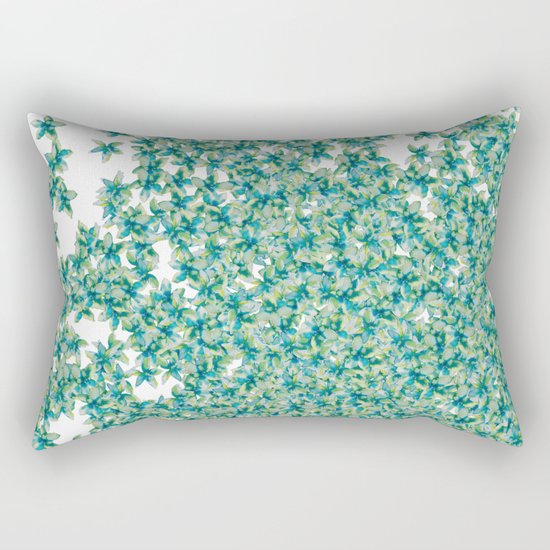 Blue and Yellow Forget Me Knots Rectangular Pillow