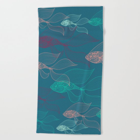 beta fish Beach Towel