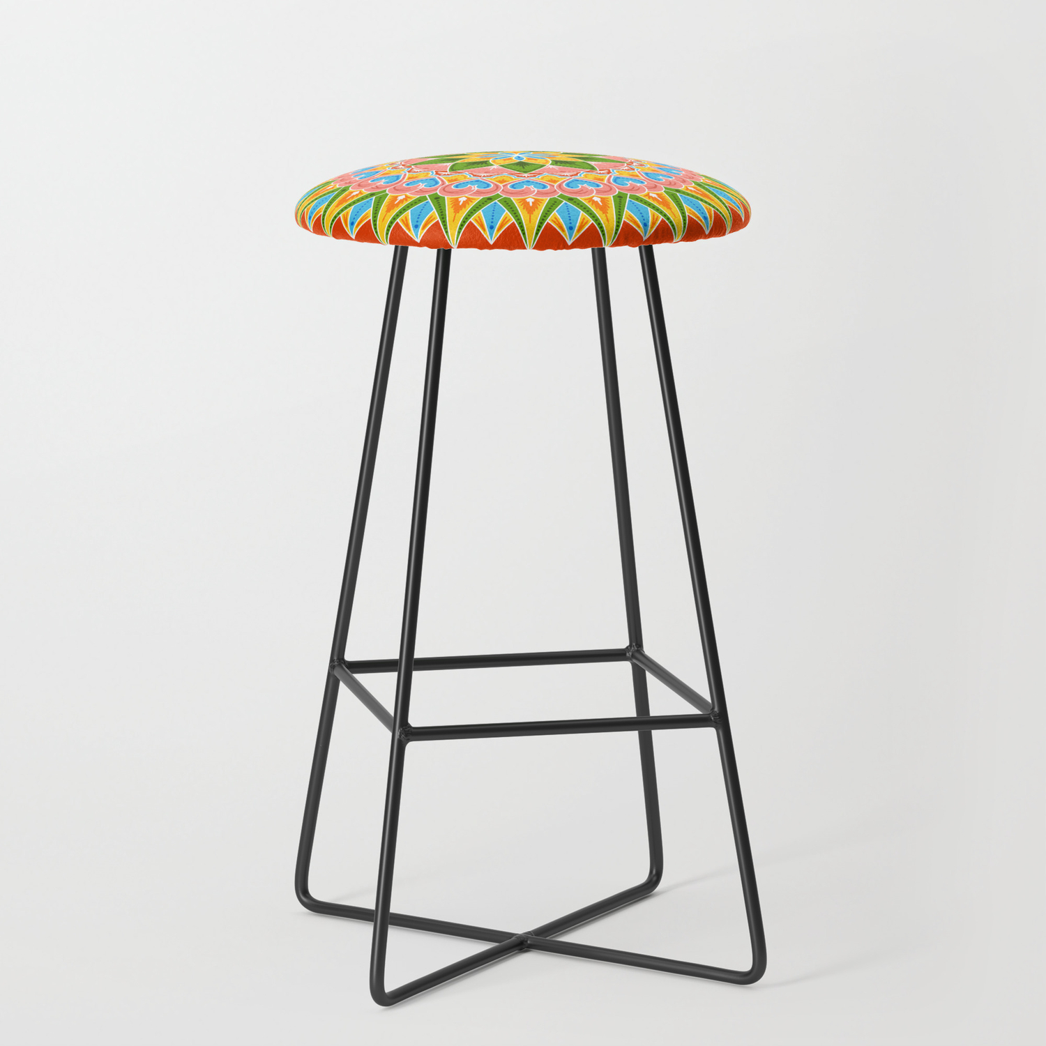 Costa Rica Folk Pattern – Decorated painting wheel of coffee ...