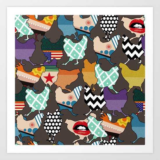 Cincinnati Chickens Art Print
