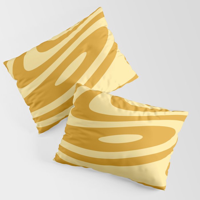 Gold Groovy Zebra Liquid Stripes Design Pillow Sham