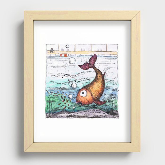 THERE WAS A VERY BIG FISH AT THE BOTTOM OF THE SEA... Recessed Framed Print