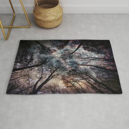 Starry Sky in the Forest Area & Throw Rug
