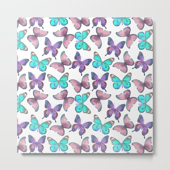 Flutter Butterfly Pattern Metal Print