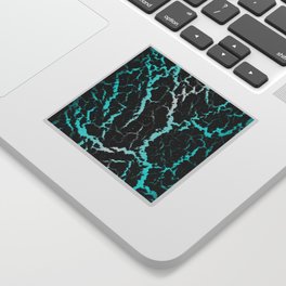 Cracked Space Lava - Cyan/White Sticker