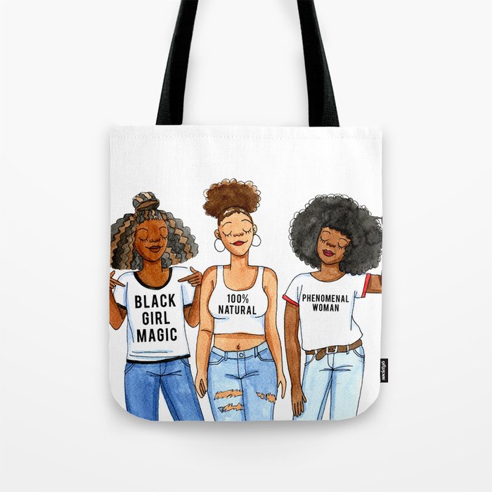 Girls black tote bag