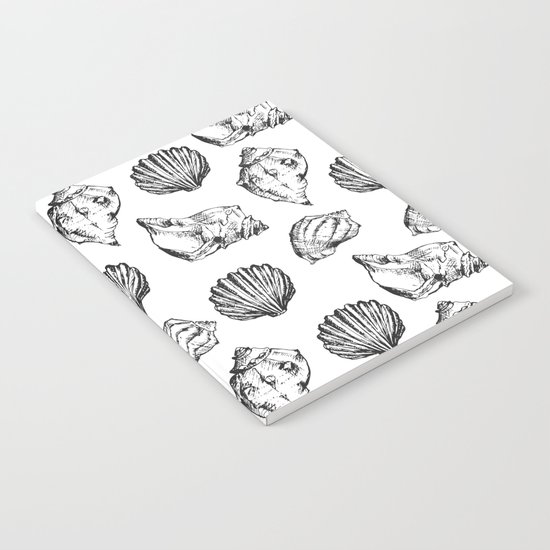 Seashells. Black and white Notebook