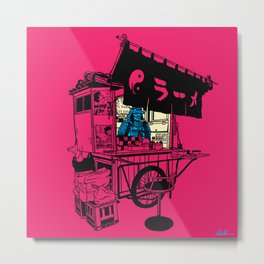 Samurai Ramen Shop Metal Print | Drawing, Pink, Samurai, Digital, Japan, Asian, Popart, Ink, Ramen, Asianartwork 
