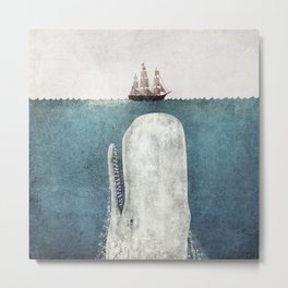 The White Whale Metal Print | Thewhale, Ship, Thefanbrothers, Fanbrothers, Painting, Boat, Blue, Illustration, Spermwhale, Terryfan 