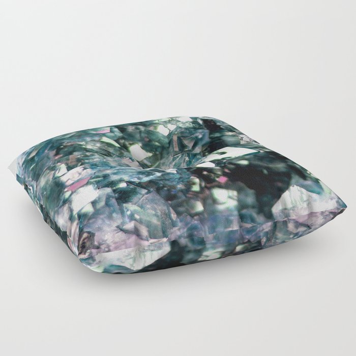 Geode Crystal Turquoise Pink Quartz Floor Pillow