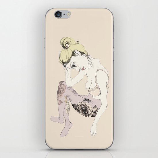 With stockings of flowers iPhone & iPod Skin