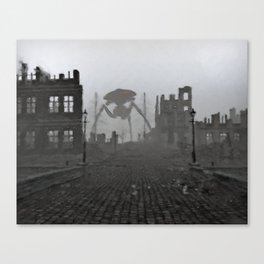 Alien Tripod Canvas Print | Waroftheworlds, Alientripod, Digital, Ruins, Alien, War, Tripod, Graphicdesign 
