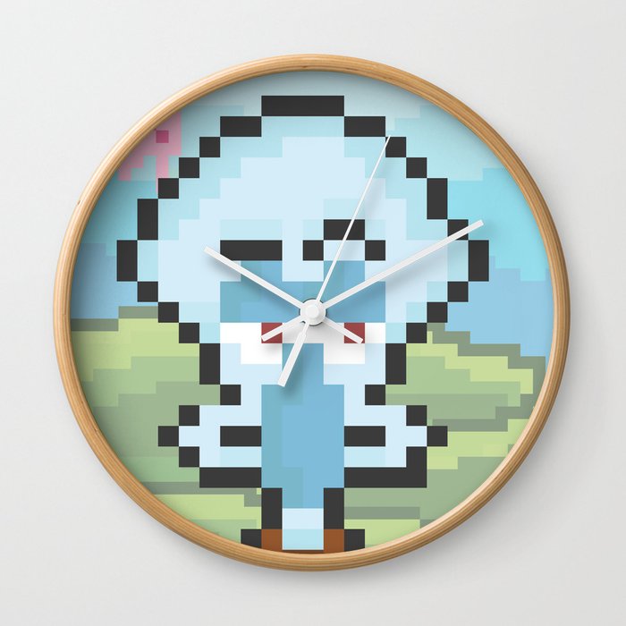 Squidward Pixels Wall Clock