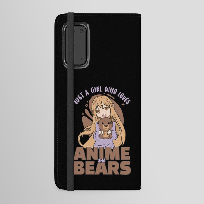 Just A Girl Who Loves Anime And Bears - Kawaii Android Wallet Case