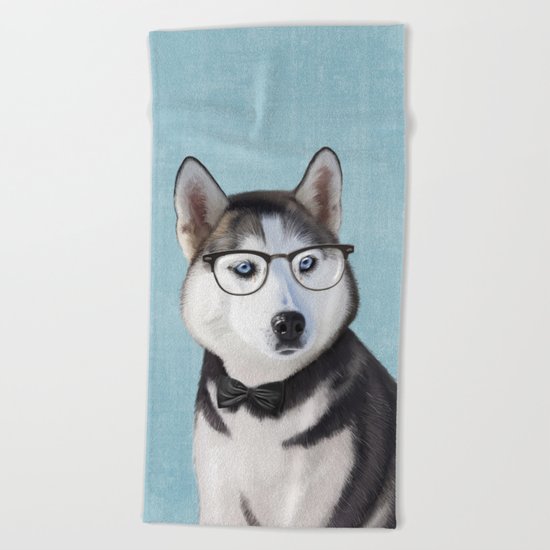 Mr Husky Beach Towel
