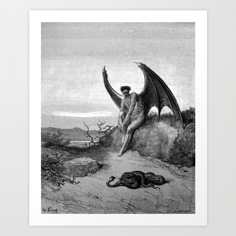 Download Lucifer Painting Black And White Gif