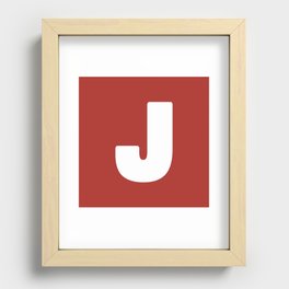J (White & Maroon Letter) Recessed Framed Print
