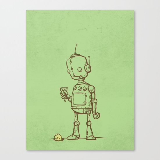 A Robot's Ice Cream Canvas Print