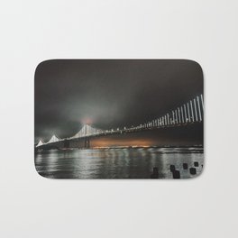San Francisco Bay Bridge at Night Bath Mat