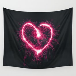 Firework Heart (Color) Wall Tapestry