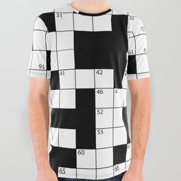 Cool Crossword Pattern All Over Graphic Tee