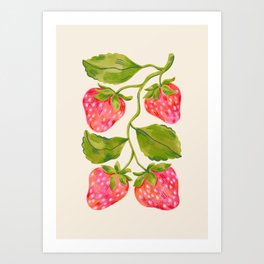 Wonky Strawberry Plant Art Print