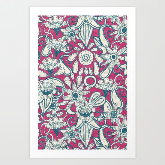 sarilmak pink blue Art Print