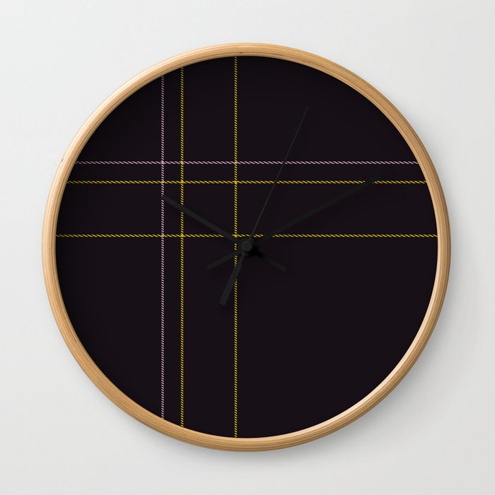 Dark Tartan Plaid Wall Clock