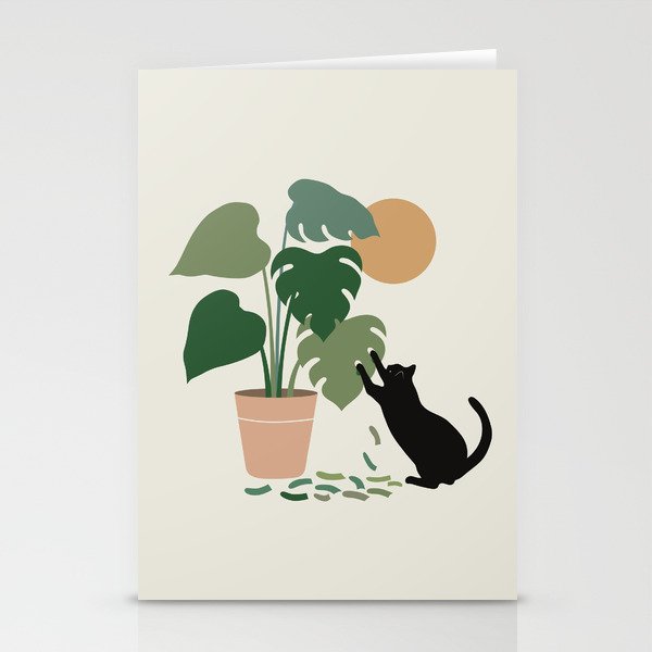Cat and Plant 13: The Making of Monstera Stationery Cards