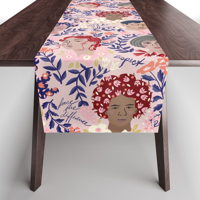 Respect: Face the difference rosé Table Runner