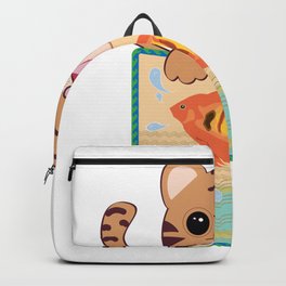 Lucky tiger - with fish Backpack