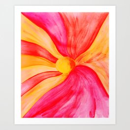 Rays Art Print | Vibrant, Orange, Watercolor, Red, Pansy, Pattern, Painting, Rays, Yellow, Bright 