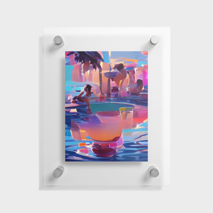 Poolside Drinks Floating Acrylic Print