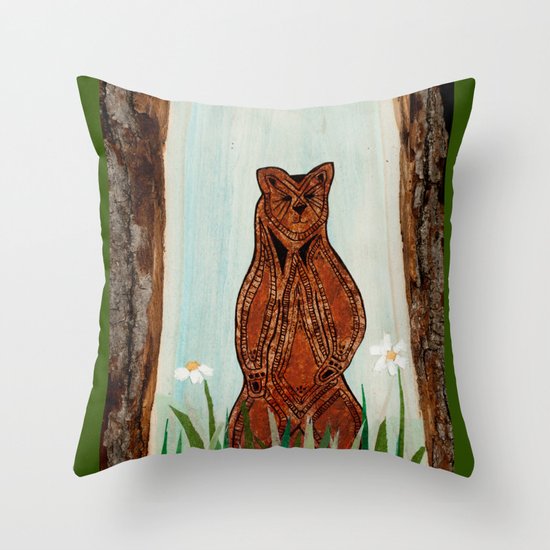 Standing Bear Throw Pillow