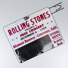 Vintage Rolling Stones free concert at Altamont Raceway, Livermore, California, December 6, 1969 Picnic Blanket