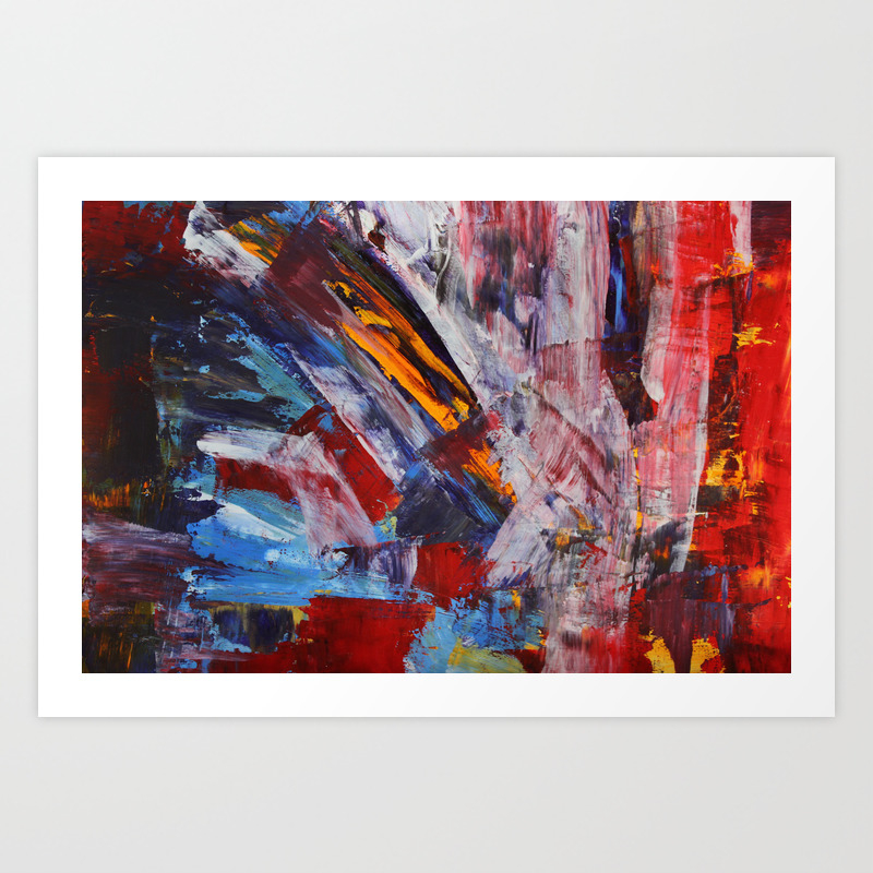 Entirely Erratic Modern Abstract Fine Art Painting Art Print By